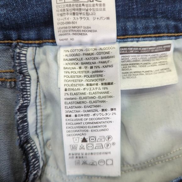 Levi's Mid-length Short Denim Jean Shorts Stretch Women's Size 33 Dark Wash Midi - Picture 4 of 4